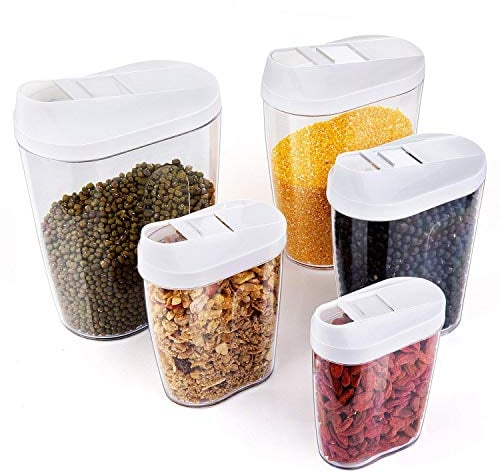 Czemo Schüttdosen Vorratsdosen 5er-Set BPA-Frei Frischhaltedosen Streudosen Vorratsbehälter für Müsli/Cornflakes