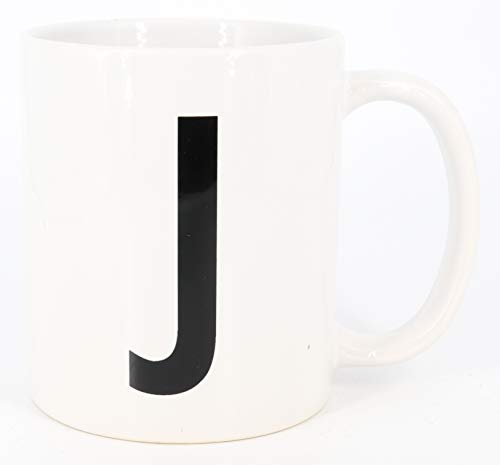 Deqosy PICSonPAPER Buchstaben-Tasse J Tasse mit Buchstaben, Alphabet als Kaffeetasse Buchstabentasse (Buchstabe J)