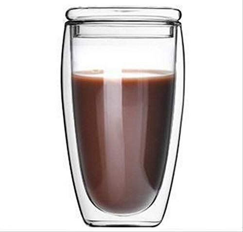 BAJIE Coffee Cupnew Double Walled Glass Bodum Pavina Design Coffee Mugs With Lid Bearable Egg Shaped Nmd Scented Tea Cup 450Ml Clear