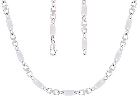 925er Sterling Silber Plattenkette Massiv 8 mm Halskette 60cm Collier Unisex Königs Kette Steigbügelkette