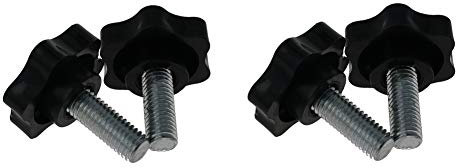 MroMax Mango de sujeción Gripandles Perillas de tornillo con estrella M10 × 25 mm rosca macho 4 piezas