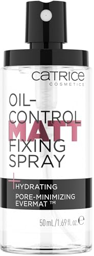 Catrice Oil-Control Matt Fixing Spray, Transparent, feuchtigkeitsspendend, langanhaltend, natürlich, für sensible Haut, vegan, ölfrei, ohne Parfüm, ohne Alkohol, 1er Pack (50ml)