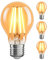 ledscom.de 4 Stück E27 LED Leuchtmittel, A60, extra warmweiß (2400 K), 7 W, 778lm, 3-Stufen-Dimmer, goldfarben