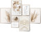 BLCKART Boho Dream Poster Set Beidseitig Bedruckt Schlafzimmer Pampasgras Deko Bilder Boho Wanddeko Wohnzimmer (M | 4xA4 | 1xA5 | 2x 10x15cm | ohne Rahmen)