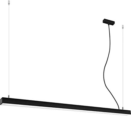 SOLLUX lighting Integrated LED 145cm Linear Straight Bar Pendant Light Black 3000K Integrierte LED 145cm Linear Straight Bar Pendelleuchte Schwarz 3000K