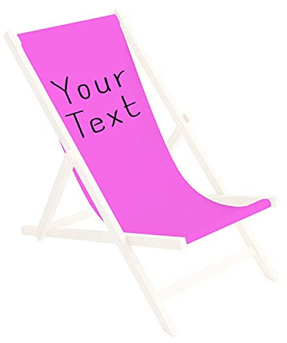 Ferocity Ersatz-Stoffbezug 131x44 cm Wechselbarer Liegestuhl Stoffbezug 100% Polyester für Holz-Liegestuhl Klappliegestuhl Personalisierbar Your Text Rosa [119]