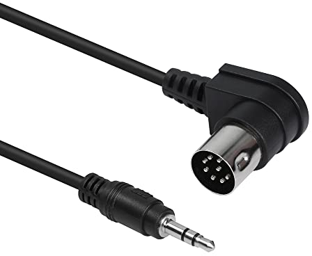 QIANRENON Midi 8 Pin Din Plug to TRS 3.5mm Jack Stereo Plug Audio Cable, 8-Pin DIN 90 Degree Male to TRS 1/8 Audio Cable Lead, for Electronic Musical Instrument Signal Output 1.8m/5.9 ft