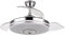 Ventilador LED modelo NOTO cromo motor DC, con altavoz FABRILAMP