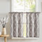 TOPICK Cortina de Cocina con Estampado Geométrico con Bolsillo para Varilla Opaca Lino Aptas para Cocina Bistró Comedor Baño y Pequeñas Ventanas Gris Claro Juego de 2 Unidades 65 x 90 cm