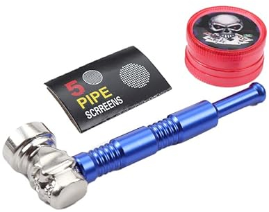 Pur-Pfeifen Set | 5 Edelstahlsiebe | Abschraubbarer Kopf | Leichte Reinigung | Smoking Pipe Pfeife Glas Rauchen | Gebrauch von Tabakwaren