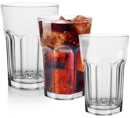 Konzept 11 - Wassergläser Set 6-teilig, Trinkgläser Set, 350ml Gläser Set Stapelbar- Perfekt für Saft, Wasser, Latte Macchiato, Gläser Set 6 teilig