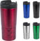 Taza termo de cafe para llevar - Vaso térmico con tapa hermética para bebidas frías y calientes, 310 ml para viajes en el coche, oficina o clase. Doble pared sin BPA. (Rojo)