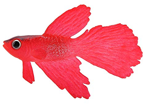 FILFEEL Künstlicher Kleiner Fisch, Lustiger Silikon-Kleiner Fisch, Aquarium-Dekoration, Lustiger Gefälschter Fisch für Aquarium, Fisch-Ornament (Nr. 1 rotes Betta)
