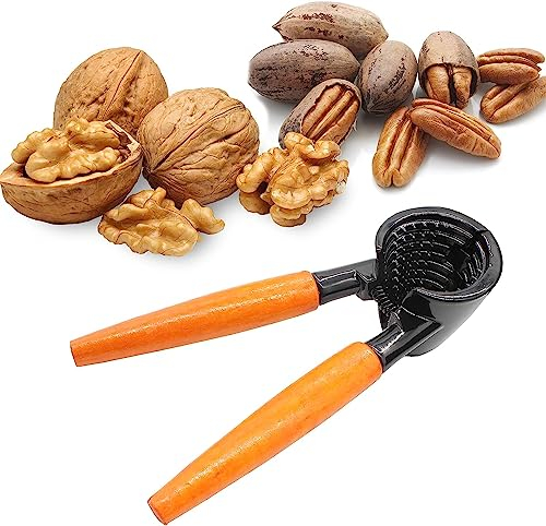 HUPECHAM Nussknacker Walnüsse mit Holzgriff - Robustes Walnussknacker für Walnüsse, Pekannüsse, Haselnüsse, Paranüsse und mehr