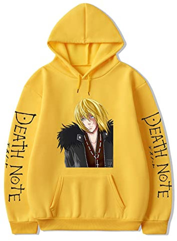 INDIRAN Death Note Hoodie Yagami Light Cosplay Hoodie Anime Langarm Pullover Leichtes Kapuzen Sweatshirt mit Taschen