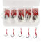 Fishing Assist Hooks 50pcs Auxiliary Luminous Hook Jigs Fishing Hook with Auxiliary Rope