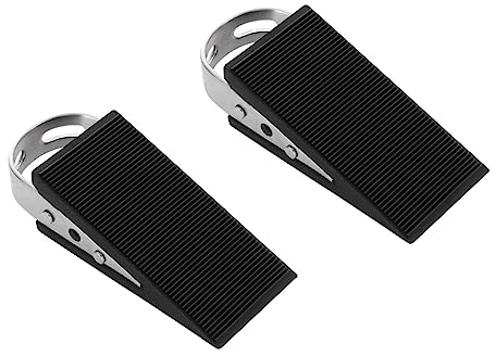Belvanr Cale de Porte Caoutchouc 2 Pièces Cale Porte Cale Porte Haut Butées de Porte Robustes Cales Caoutchouc Dur Butoir à Poser au Sol Bloque Porte Butées de Porte en Caoutchouc Antidérapant