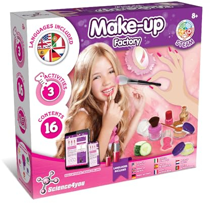 Science4you Schminkset für Mädchen - Set mit Kinderschminkset zur Herstellung von Lippenstift, Lidschatten, Rouge und mehr, Waschbar und Sicher, Geschenk, Make up Spielzeug für Mädchen ab 8 Jahren