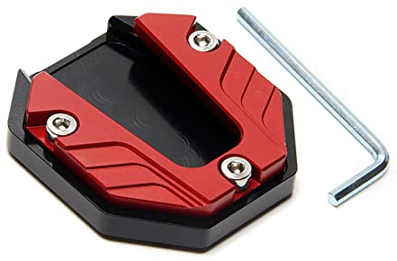 Gereiny Aluminum Alloy Motorcycle Bike Kickstand Extender Foot Side Stand Extension Foot Pad Support Plate Motorbike Accessories Red