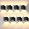 Kingwei 8 Stücke LED Wandleuchten Aussen / Innen 12W Auf und ab Einstellbarer Lichtstrahl LED Außenwandleuchten Wasserdichte IP65 Außenbeleuchtung Warmweiß 3000K Wandlampen Schwarz