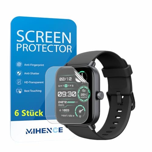 MIHENCE Screen Protector for IDW19 Smartwatch, TPU HD [Pack of 6]