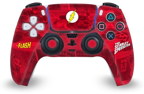 Head Case Designs sous Licence Officielle The Flash DC Comics Logo Art De Bande Dessinée Vinyle Plaque Frontale Autocollant De Jeu Peau Compatible avec Sony PlayStation 5 PS5 DualSense Controller