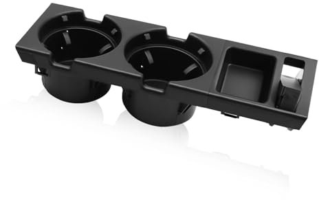 Yunnergo Porte-gobelet pour console centrale compatible avec E46 Série 3 323i 325i 325Ci 328i 330i 330Ci 330xi, porte-gobelet noir avec boîte à monnaie, 51168217953 51169415186 51169415183