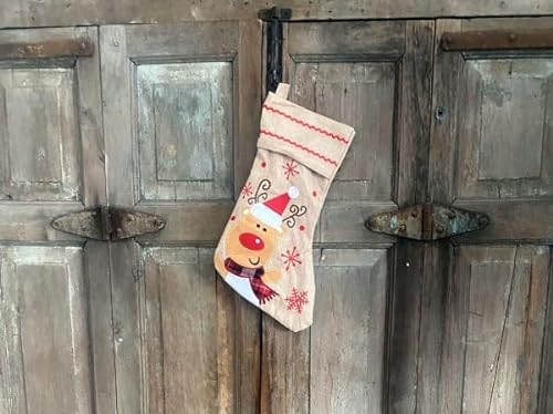 Rungassi XXL Nikolausstiefel | Weihnachtsstrumpf | Nikolausstrumpf | Weihnachtsdeko |45cm (Elch)