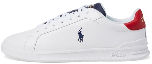 POLO RALPH LAUREN Herren HRT Ct Ii Sneaker, Weiß/Rot/Blau, 41 EU