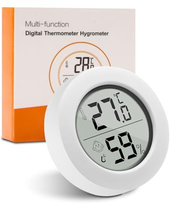 Wepai Mini Digitales Thermometer Hygrometer Innen, LCD Zimmerthermometer Luftfeuchtigkeitsmesser Innen Raumtemperatur Messgerät für Babyzimmer,Arbeitszimmer,Weinkeller,Wohnzimmer, Büro,1 Stück