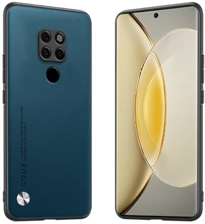 Longstong Custodia Adatta per HUAWEI Mate20 (6.53), Cover in pelle metallica serie CODE - Zaffiro