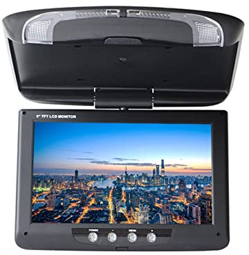 Lecteur DVD pour Voiture Moniteur de Toit de Voiture de 11 Pouces LCD Rabattable écran multimédia multimédia vidéo Plafond Affichage de Montage sur Le Toit Multifonctionnel, Grand écran (Color : 11 i
