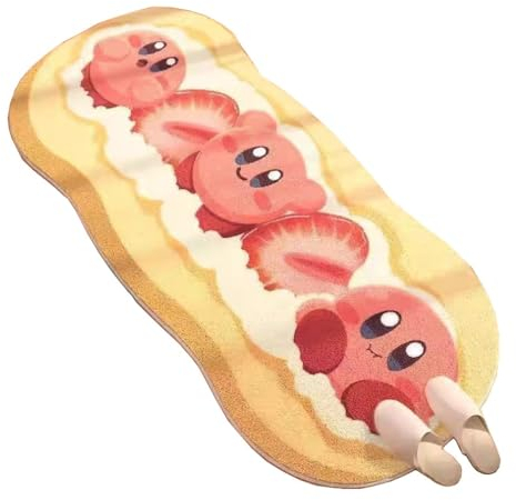 Roffatide Anime Kirby-B Cartoon Niedlich Bereich Teppich - Unregelmäßig Flauschig Fuzzy Plüsch Matte Decke für Indoor Living Dining Room Home Decor 40x100cm