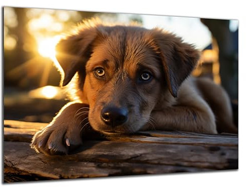 Munera Design - Bild 40x60 - Labrador Welpe Hund in Natur - Wand-Bilder Wohnzimmer