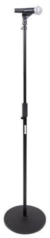 Shure by Gator Stage & Studio Series ; pied de micro Shure à base ronde avec embrayage à torsion à hauteur standard réglable et base de 12 ; (SH-RBMICSTAND12)