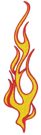 Feuer Flamme Aufnäher zum aufbügeln oder aufnähen Bügelbild Fire Flame Aufbügler für Kleidung gestickter Bügelflicken Applikation Iron on Patch Größe 3,2 x 12,2 cm