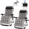 PMFRUG Tumbonas Plegable- Silla Reclinable Ajustable,Pack de 2 para Jardín, Piscina y Playa,Camping, Salón, Terraza, Exterior, Oficina, Interior Soporta hasta 200 kg (Gris + cojín)