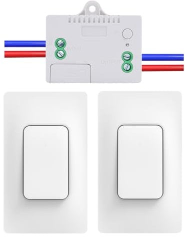 Cerhot Remote Light Switches Wireless, Interruttori di controllo remoto, Interruttore luce cinetico, Interruttore luce wireless Per luci Illuminazione domestica Senza batteria (US 1marce, 2V1 A)