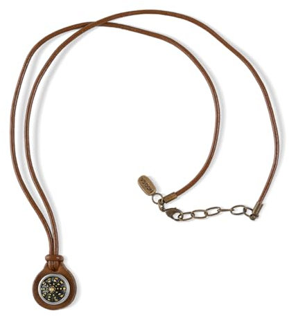 NOOSA-Amsterdam Petite LEDERKETTE SOL midbrown antikmessing - ohne Chunk