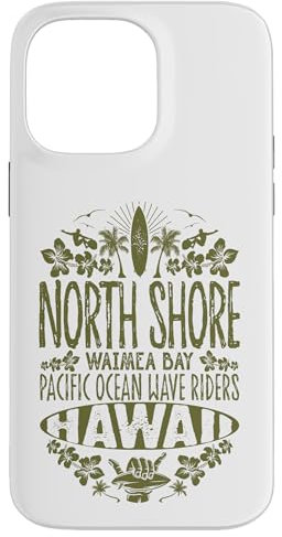 Hülle für iPhone 14 Pro Max North Shore Waimea Bay Pazifischer Ozean Wellenreiter Surfen