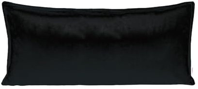 beties - Samt&Sonders-Serie - Kissenhülle ca. 30x70 cm; mit dekorativer Jeansnaht aus deutschem Unternehmen in hochwertiger Qualität, Farbe: schwarz