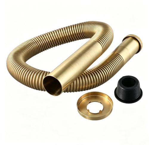Tubo di scarico flessibile in ottone DN30 per sistemi di rifiuti, connettore 32 mm per drenaggio rapido in cucine e bagni