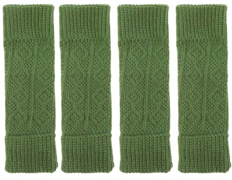 CAPASTEC Pack of 4 Hundebeinwärmer Winter Weiche Warme Gestrickte Hundebeinsocken Hundebeinschoner Gelenkschutz Geeignet für Kleine Hunde Kätzchen Welpen Small Grün