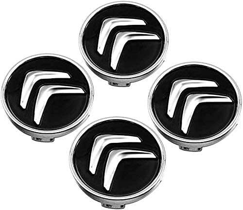R-timer 4 Pcs Cache Moyeux pour Citroen C4 SpaceTourer 2018-2024, Jantes Chapeau de Moyeu de Voiture Cache de Roue,Accessoires de Voiture,Roue Accessoires Auto,Black60mm