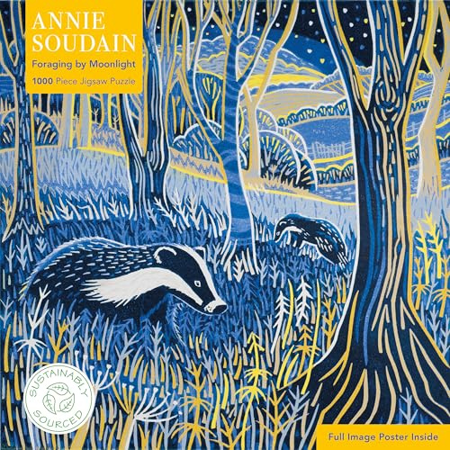 Adult Sustainable Jigsaw Puzzle Annie Soudain Foraging by Moonlight: 1000-pieces. Ethical, Sustainable, Earth-friendly