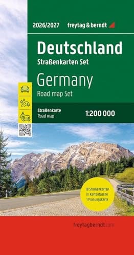 freytag & berndt Straßenkarte Deutschland Set 2026/2027 1:200.000: 18 Straßenkarten in praktischer Kartentasche