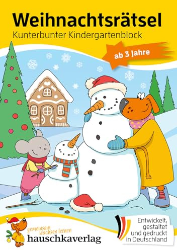 Weihnachtsrätsel – Kunterbunter Kindergartenblock ab 3 Jahre: Nikolaus-Geschenke Kinder, kleine Geschenke für Adventskalender (Rätsel & Beschäftigung für Weihnachten, Band 389)