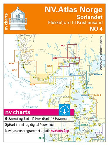 NV NO 4, Norwegen - Sørlandet West, Flekkefjord til Kristiansand (Papier + Digitale Karten), Atlas-Format