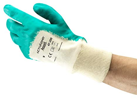 Ansell ActivArmr 47-200 Arbeitshandschuhe, Schnittfestigkeit und Ölbeständigkeit Nitrilbeschichtung, Spezialausführung für Arbeiten mit hohen Belastungen, Größe XL (12 Paar)
