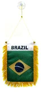 AZ FLAG - Wimpel Brasilien - 15x10 cm - Brasilianische Mini Flagge 10 x 15 Cm - Auto Pennant Spezielle Auto